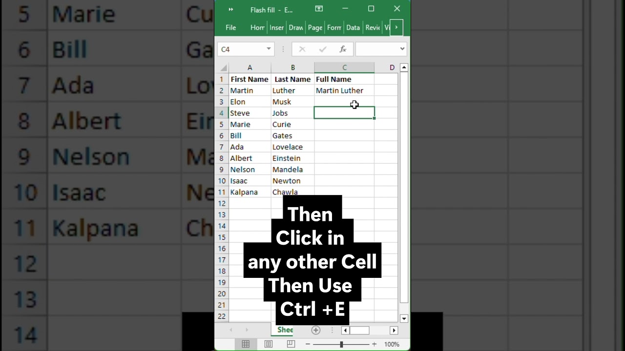 Flash Fill Full Name in Excel | Excel Tips & Tricks | #excel #exceltips #msexceltutorial