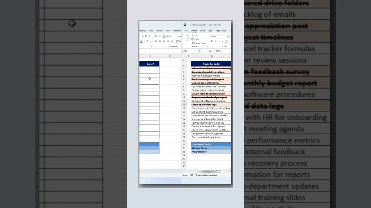 ✅ Smart To-Do List in Excel | Checkbox + Auto Highlight | Excel Tips & Tricks