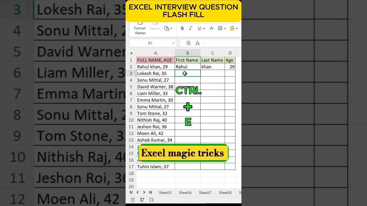 Ms excel interview questions  and answers | Excel | #shorts #interview