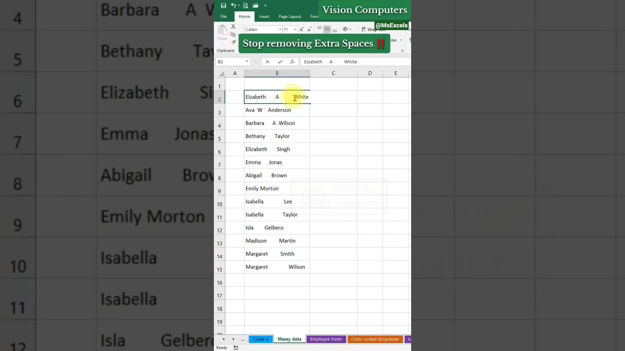 Excel tip to remove Extra Spaces in Excel | Excel tips and tricks #Excel #exceltips #exceltricks