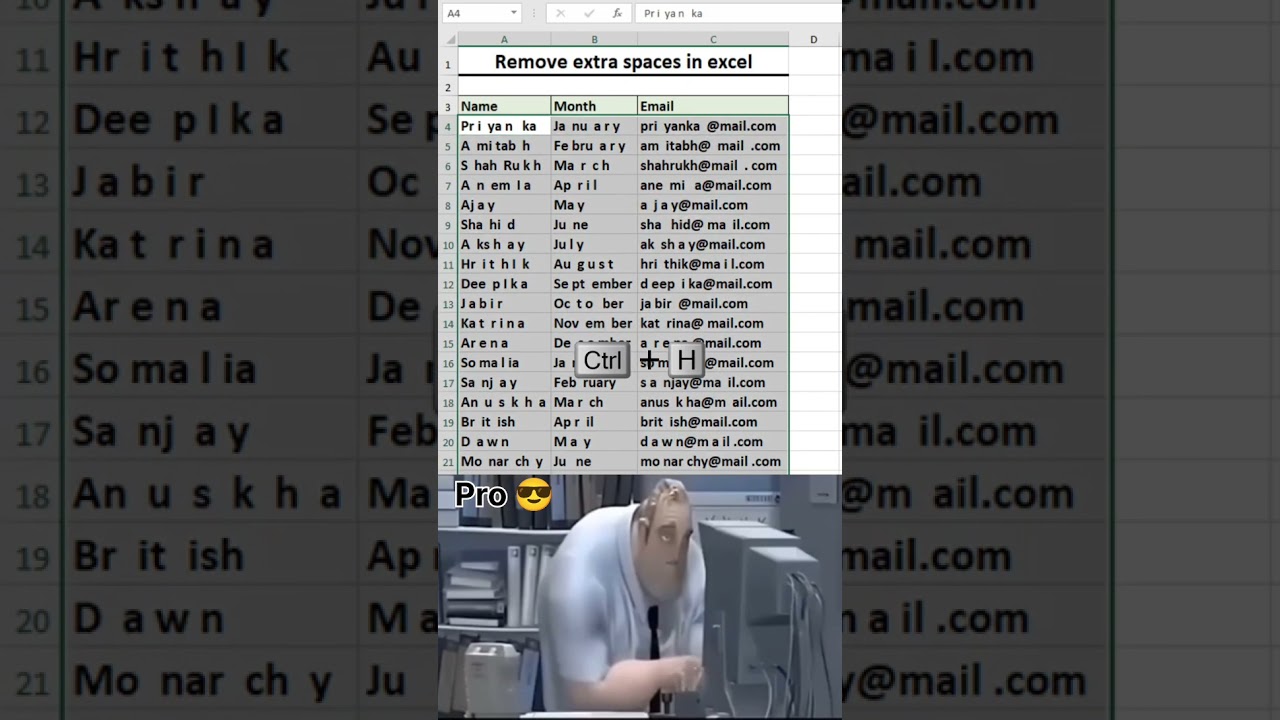 Remove Extra Spaces in Excel ? | Excel Tips for Beginners ? | #ExcelShorts #ExcelTips