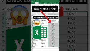 Check Condition True and False tutorial in Excel ?#exceltricks #exceltips #exceltutorial