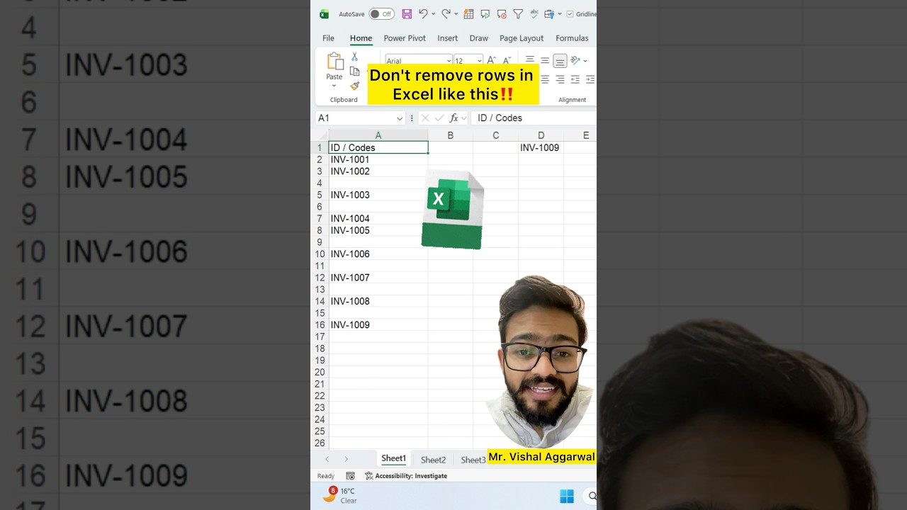 Don’t remove rows like this in Excel‼️Instead Use Amazing Trick #excel #exceltips #shorts