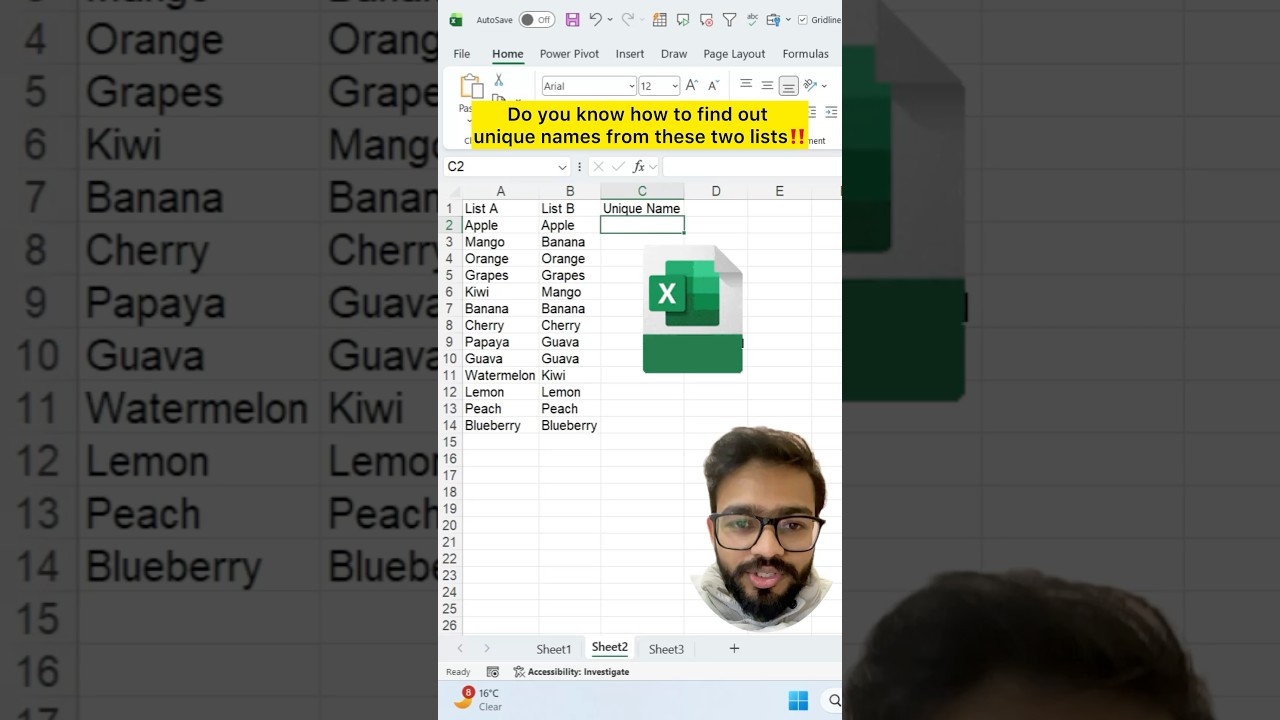 Don’t find Uniques like this in Excel‼️Instead Use Amazing Trick #excel #exceltips #shorts