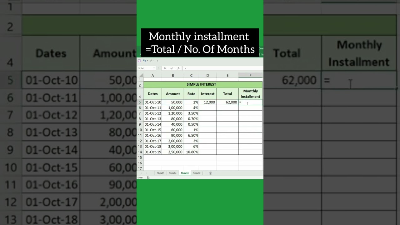 Calculate simple interest || Excel #shorts #youtubeshorts #excel #tipsandtricks #tutorial