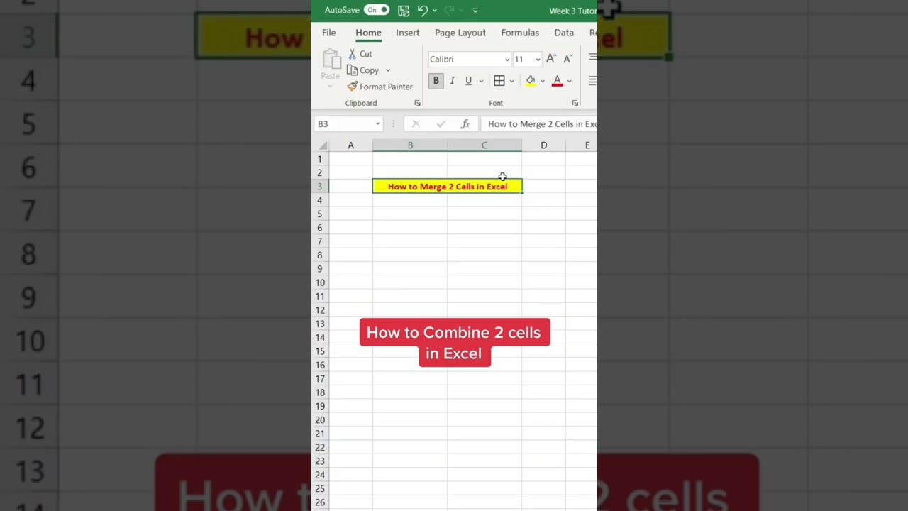 How to Merge 2 Cells in Excel! #excel