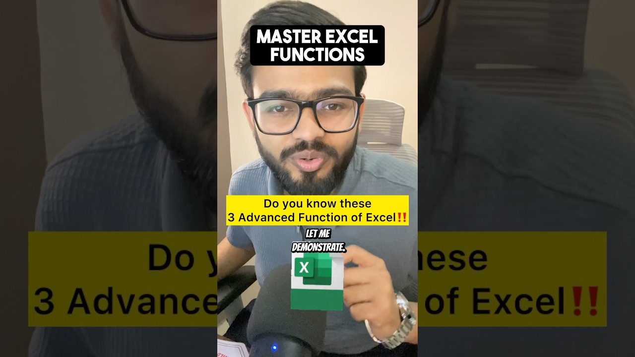 How to Use 3 Advanced Excel Functions | Excel Amazing Tricks #excel #exceltips #shorts