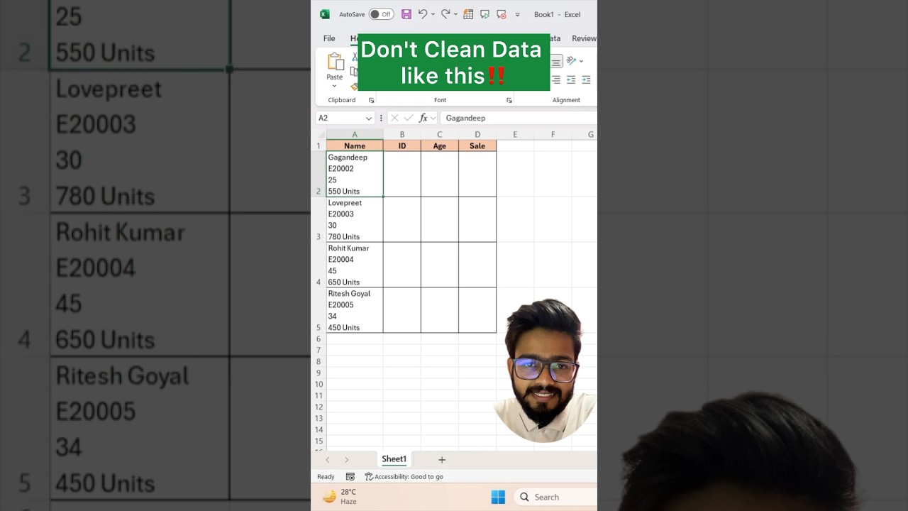 Don’t Clean Data in Excel‼️Instead Use Amazing Excel Trick #excel #exceltips #exceltricks #shorts