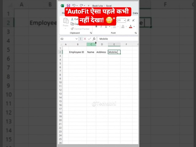 ???????? Excel Trick Cell AutoFit ✨ | Easy Shortcut ⌨️ | #ExcelTips #Shorts