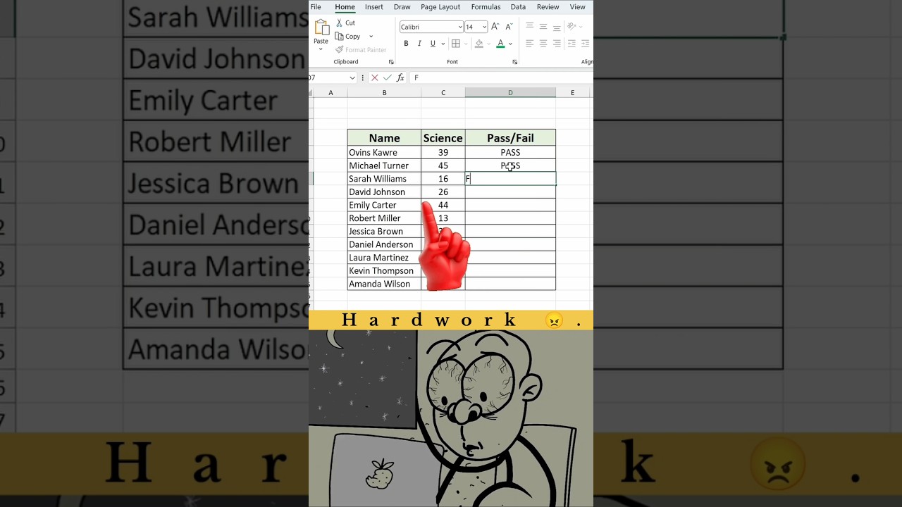 Pass, Fail Formula in excel ???? Simple trick #excel #exceltips #excelformula #shortsfeed #shorts
