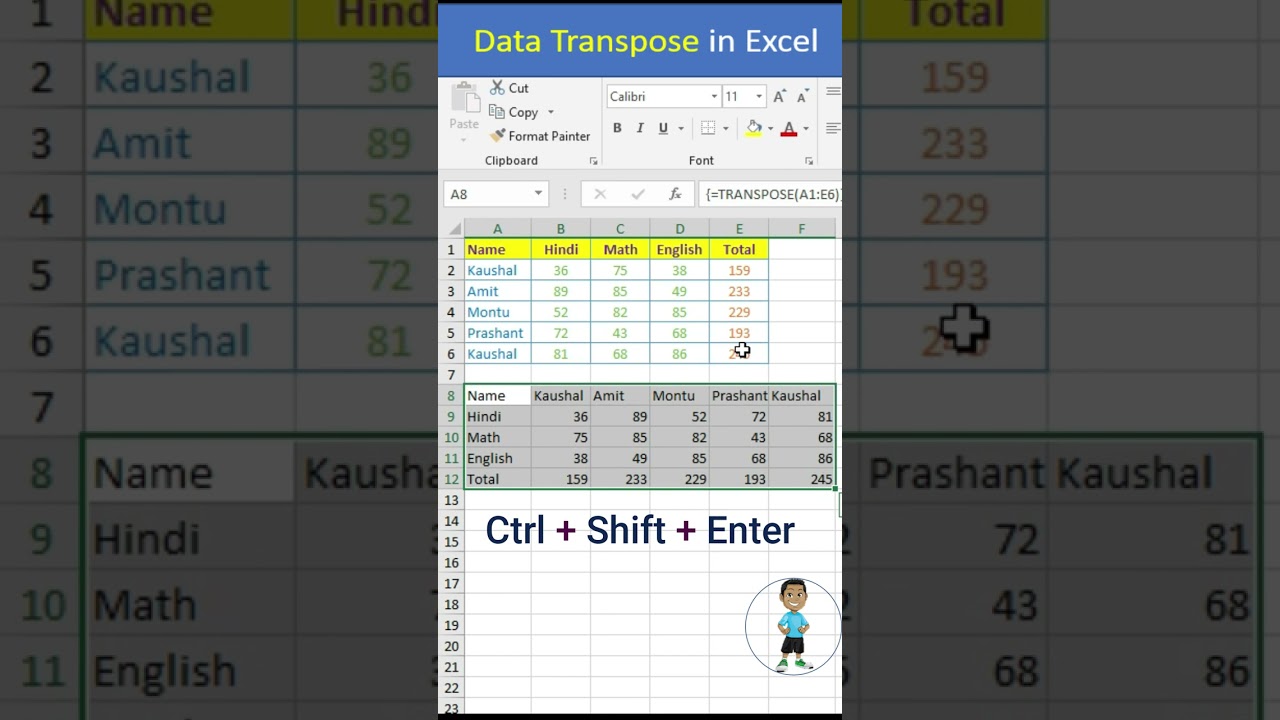 Excel Interview Question Transpose Data in Excel #excel #microsoftexcel  #excel #exceltutorial