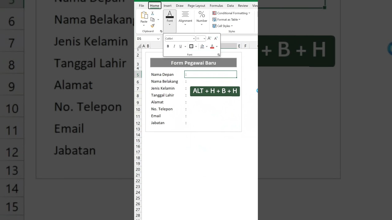 Bottom Border #excel #exceltips #exceltricks #exceltutorial