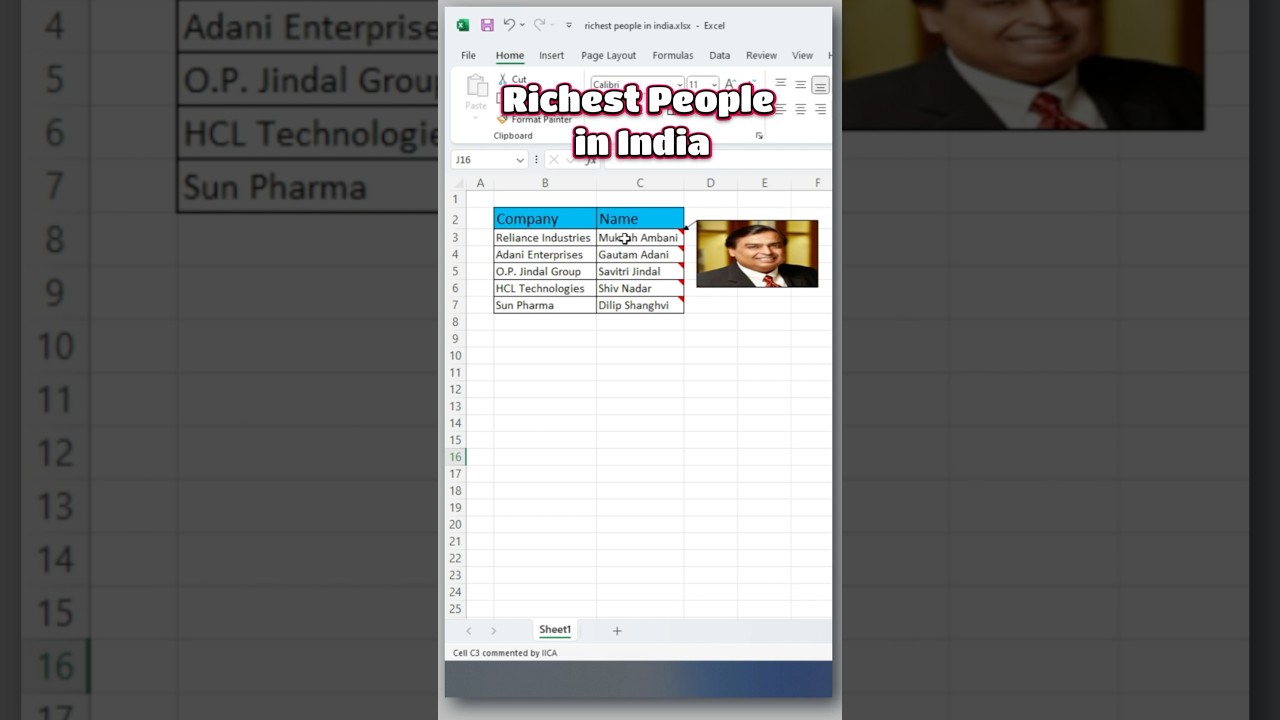 Excel Hidden Trick: Add Image in Comment ???? #excel #exceltips