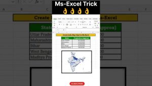 Ms-Excel Trick to Create India Map Chart????#excel#exceltutorial#exceltips#excelhacks#excelshorts#excel