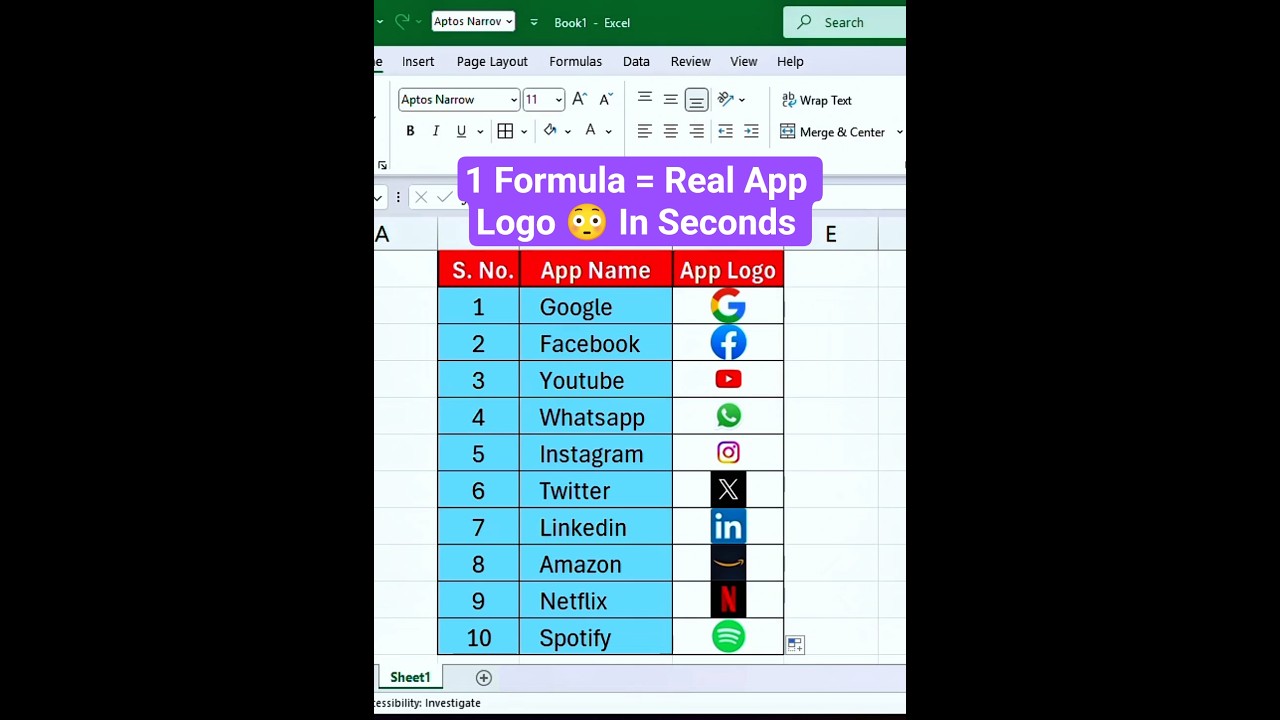 Excel ka Magic Formula! ???? App Logo Auto Load Trick ???? | #tipsandtricks