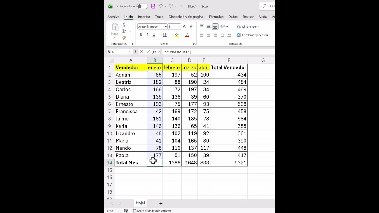 Sumar de forma rápida en #excel  #exceltips #exceltricks