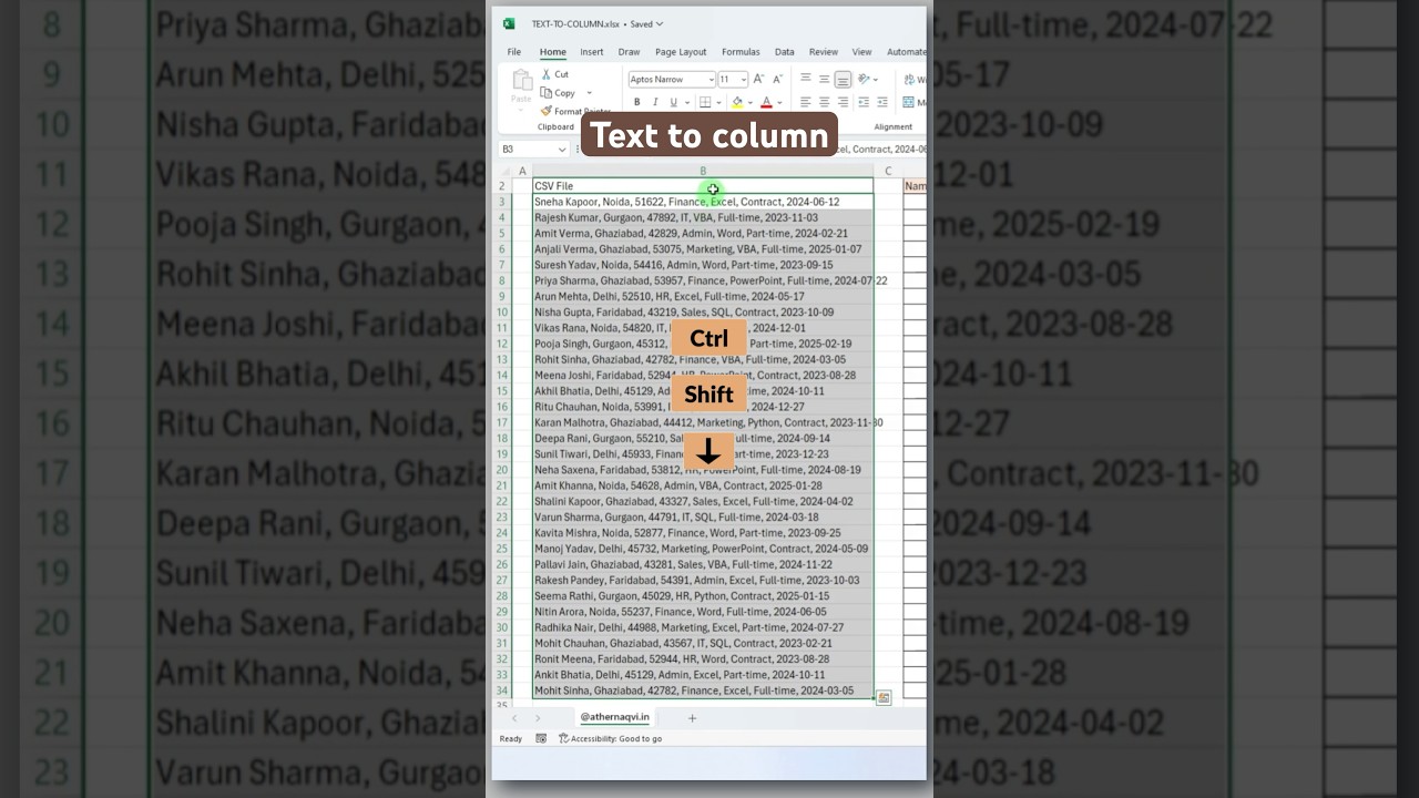 Excel Shortcut to Organize Data Quickly ????