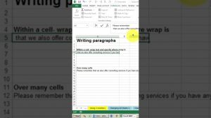 Paragraph row in Excel cells. Create new line within a cell