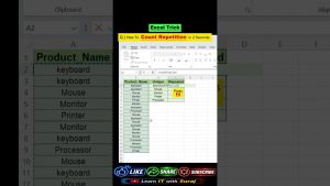 ???? Count Repeated Values in Excel in Seconds | UNIQUE + COUNTIF Formula #shorts