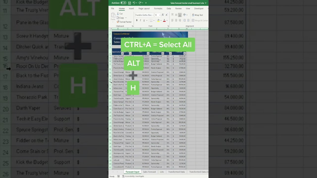 Easy Tip for Alignment of Rows and Columns in MS Excel