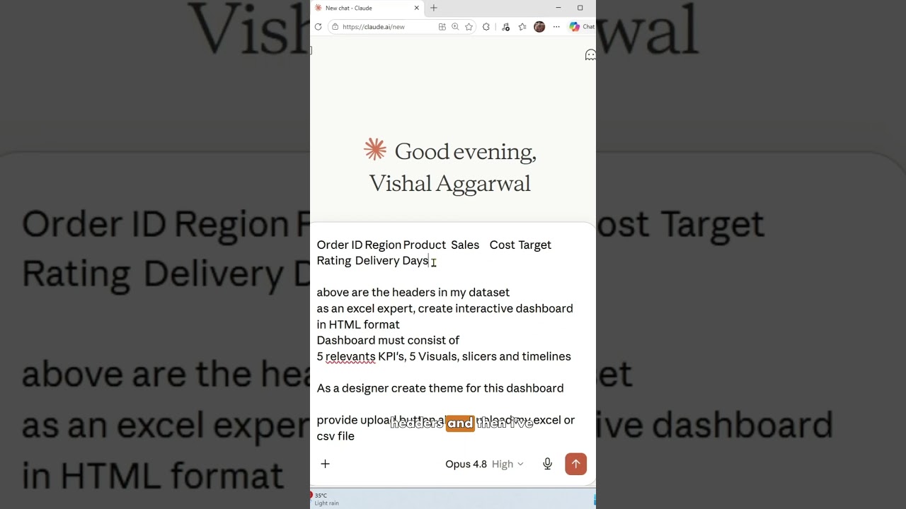 Don’t Create Manual Dashboard in Excel! Instead Use AI Amazing Trick  #excel  #exceltips #shorts