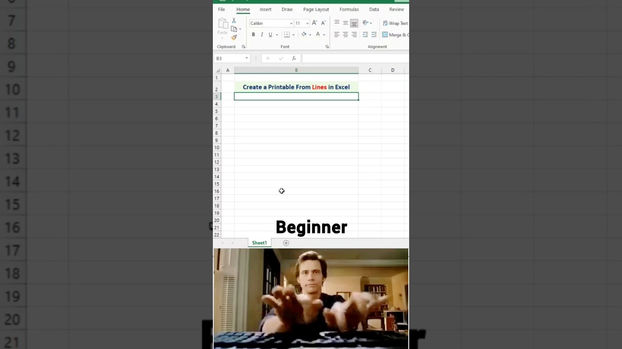 Turn Excel into a Printable Writing Sheet! ???? #excel #exceltips #spreadsheets #excelshortcuts #shorts