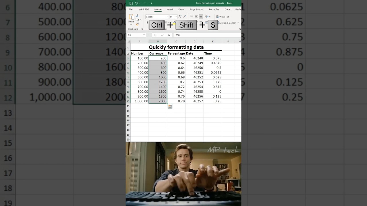 Excel formatting in seconds ????  #spreadsheets #office #exceltips