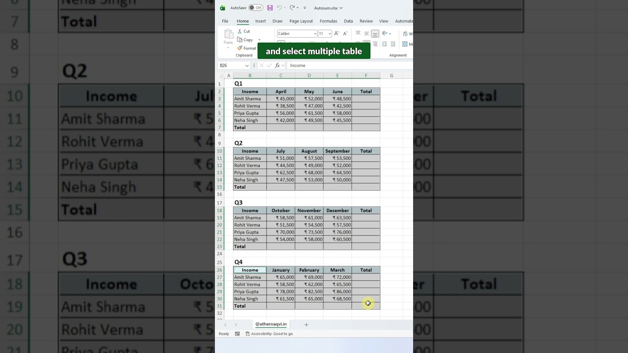 Excel ALT + = Shortcut 🔥 | Automatically Insert SUM Formula in Excel