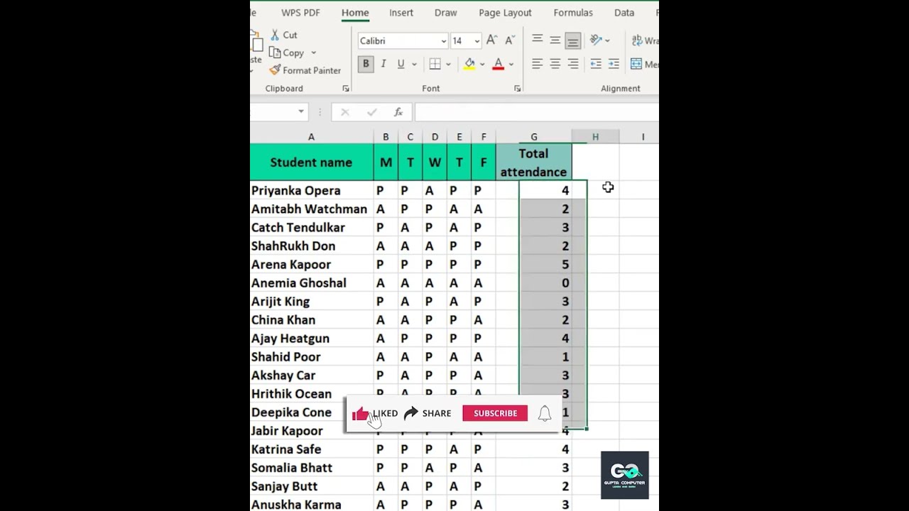 Stop Counting Attendance Manually! ⚡ | Excel COUNTIF Formula  #excel #exceltips #computereducation