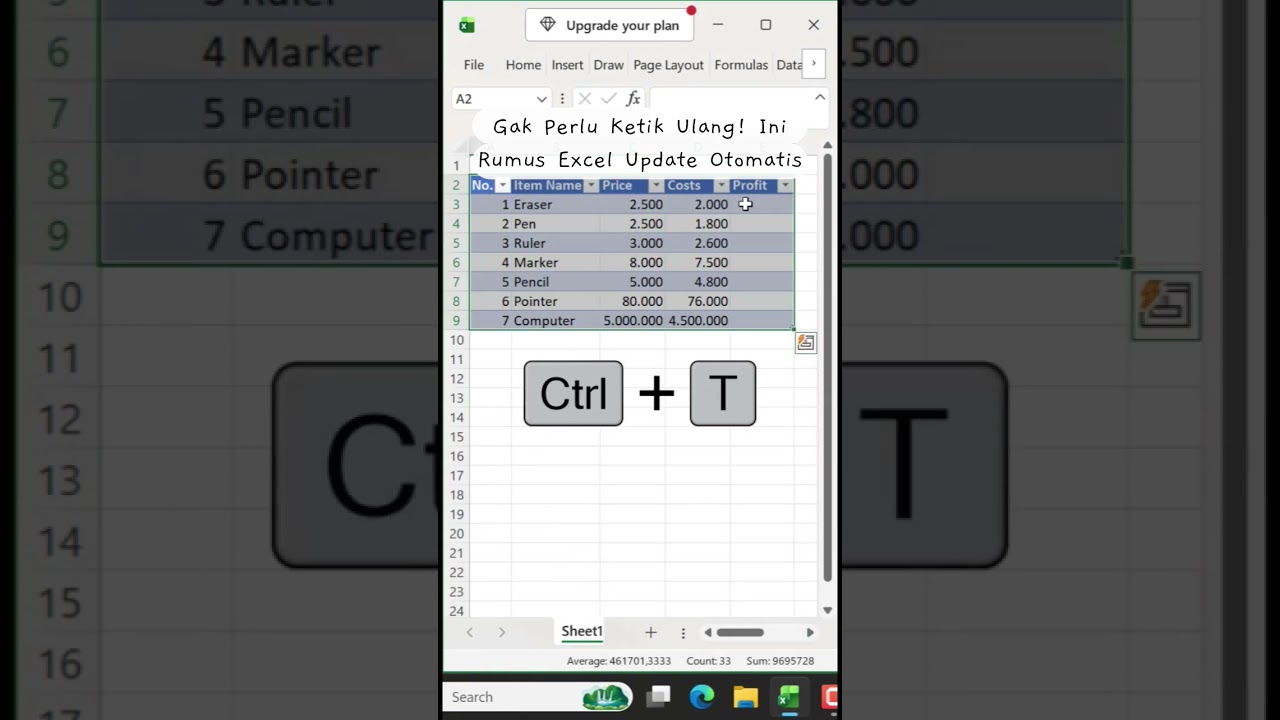 Gak Perlu Ketik Ulang! ini Rumus Excel Update Otomatis #excel #exceltips #exceltricks