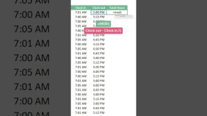 Calculate work hours with this trick! #excel #exceltip #exceltrick