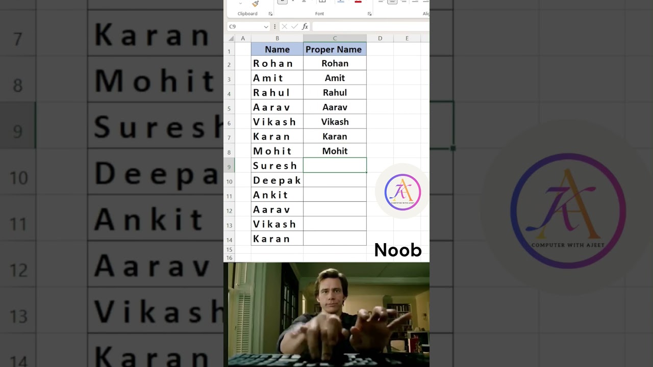 Stop Typing Manually in Excel! ⚡ Flash Fill Trick (Ctrl + E) #shorts